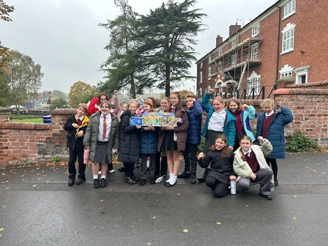 A group of children standing near the Stourport Canal Basin